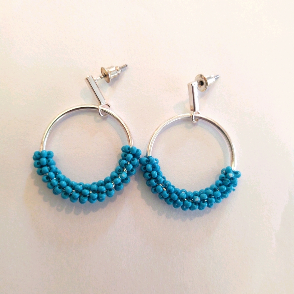 Turquoise hoop earrings Brand new!